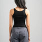 BLACK WIDE NECK TANK TOP