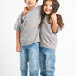 LIGHT GREY LITTLE ONES SUMMER MELTON BOX-TEE