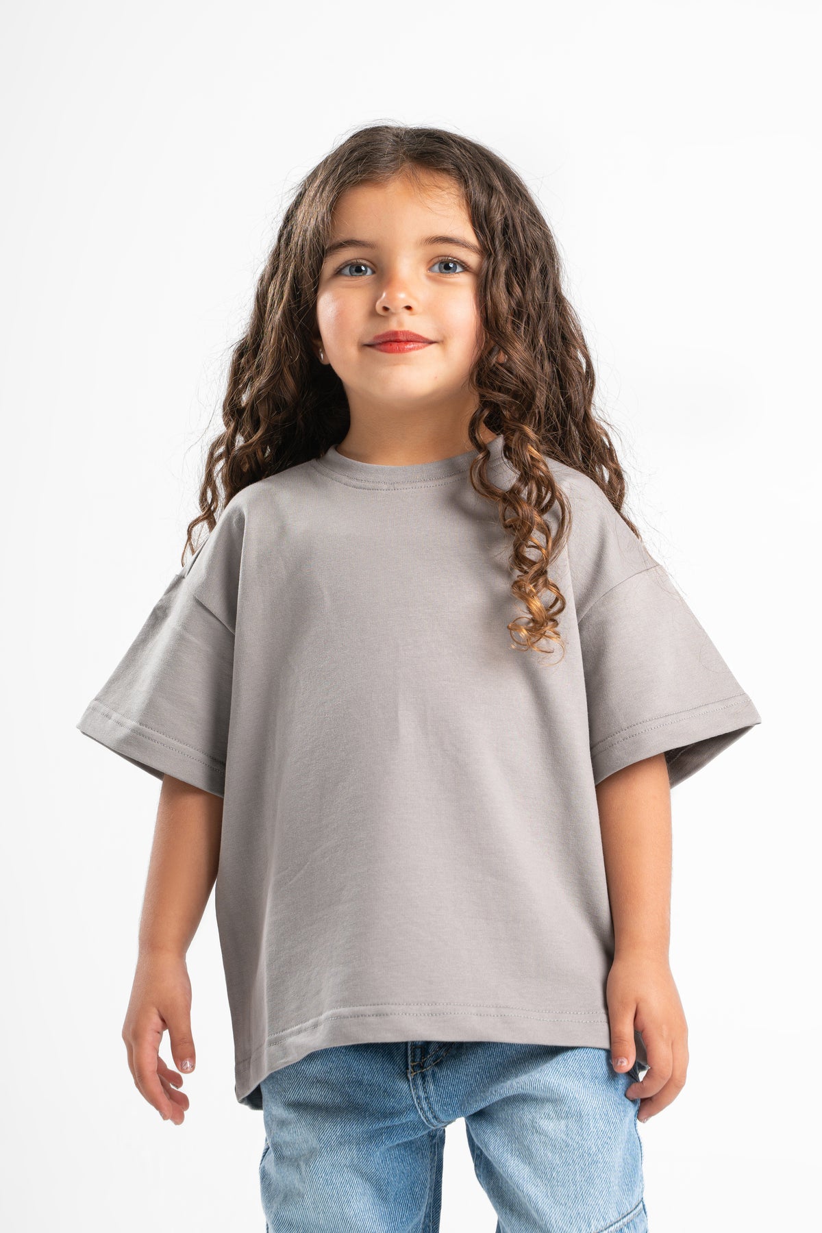 LIGHT GREY LITTLE ONES SUMMER MELTON BOX-TEE