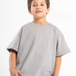 LIGHT GREY LITTLE ONES SUMMER MELTON BOX-TEE