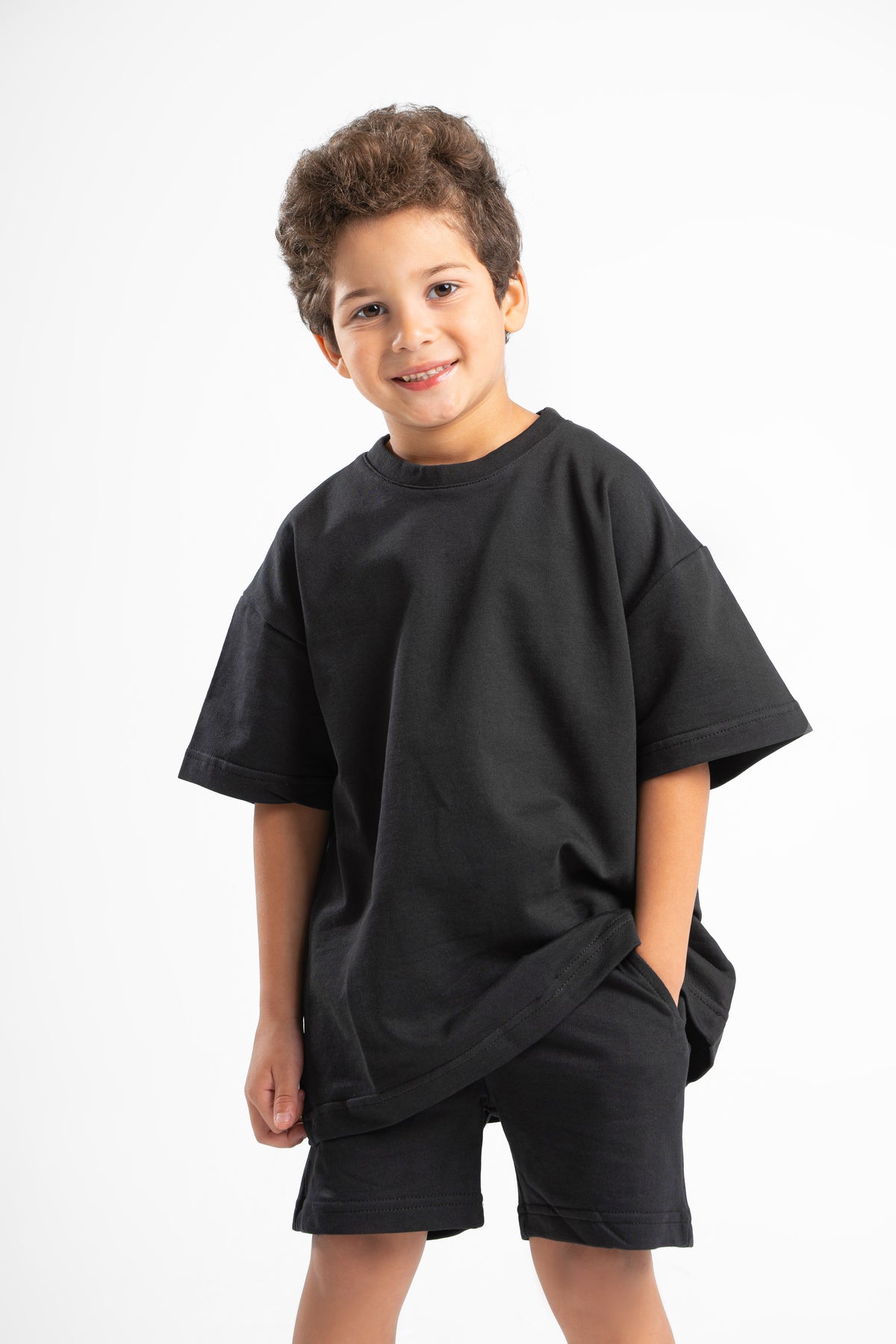BLACK LITTLE ONES SUMMER MELTON BOX-TEE