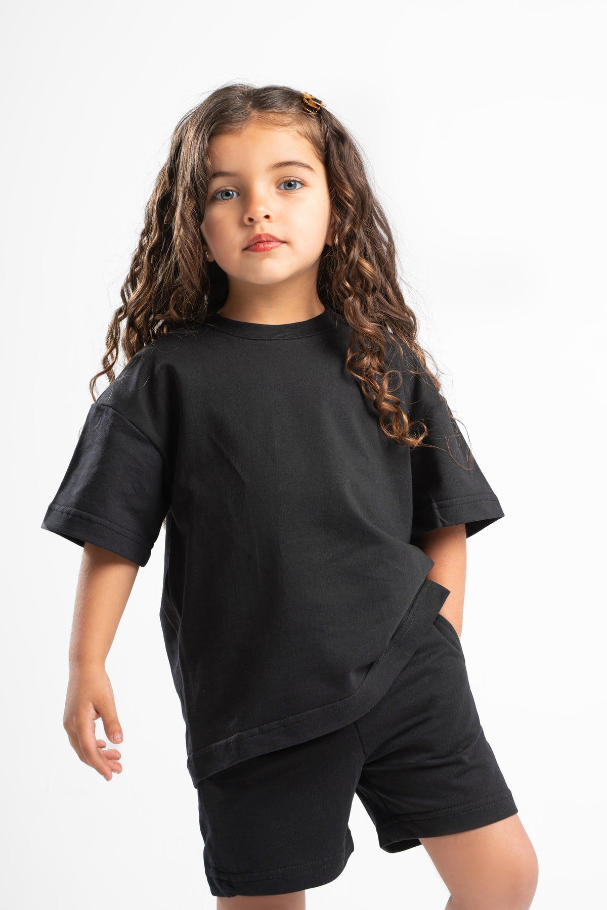 BLACK LITTLE ONES SUMMER MELTON SHORT