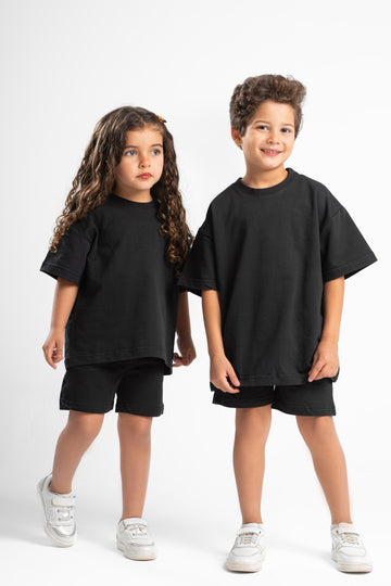 BLACK LITTLE ONES SUMMER MELTON BOX-TEE