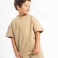 TAWNY BROWN LITTLE ONES SUMMER MELTON BOX-TEE