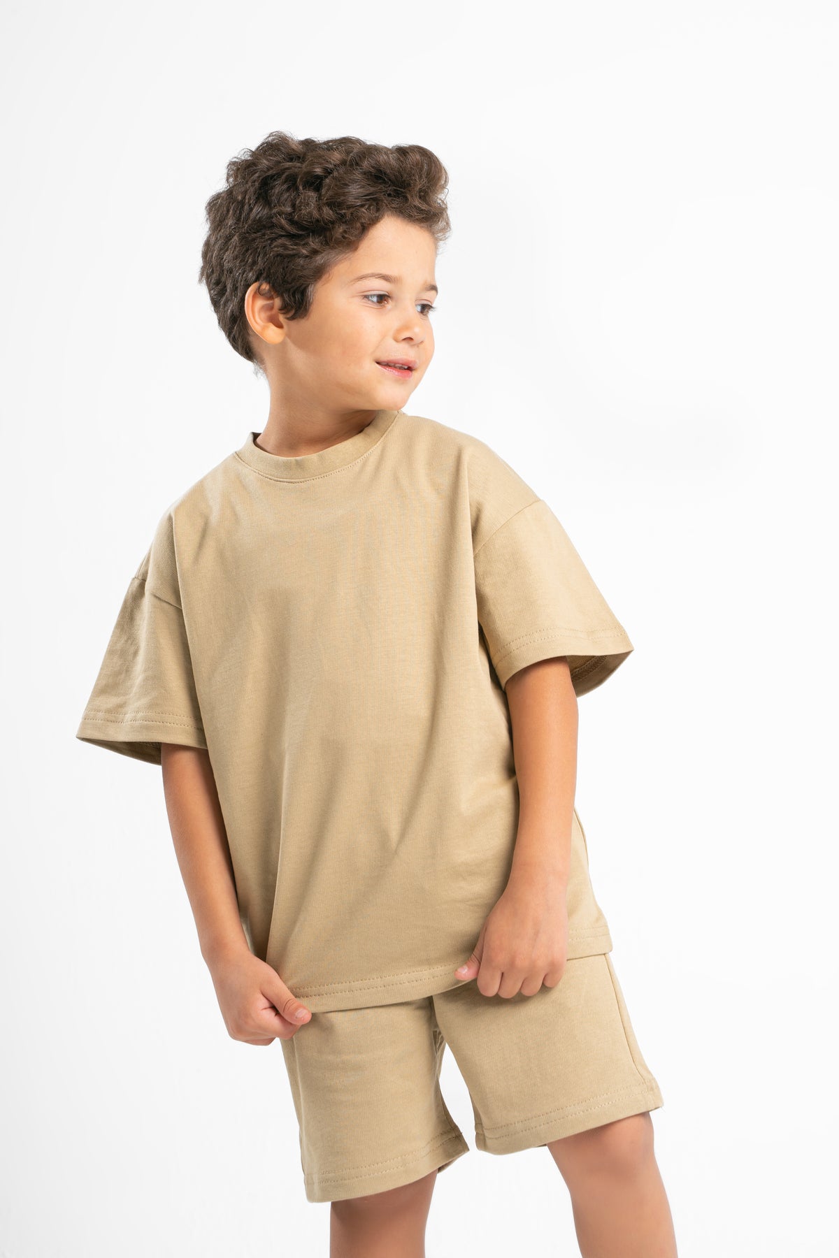 TAWNY BROWN LITTLE ONES SUMMER MELTON BOX-TEE