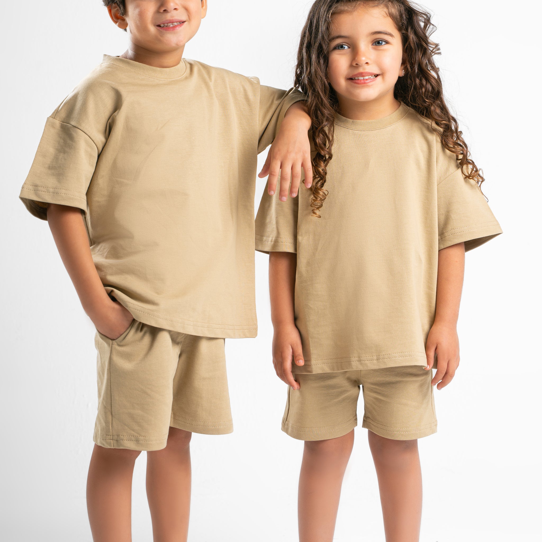 TAWNY BROWN LITTLE ONES SUMMER MELTON BOX-TEE