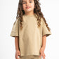 TAWNY BROWN LITTLE ONES SUMMER MELTON BOX-TEE