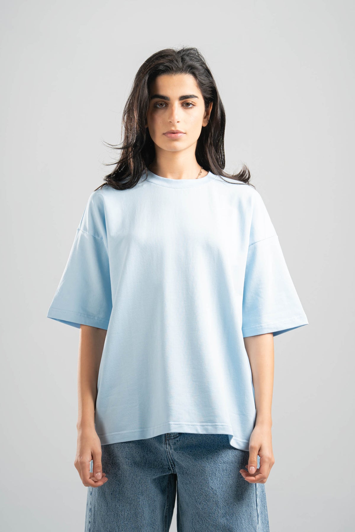 SKY BLUE SUMMER MELTON BOX-TEE