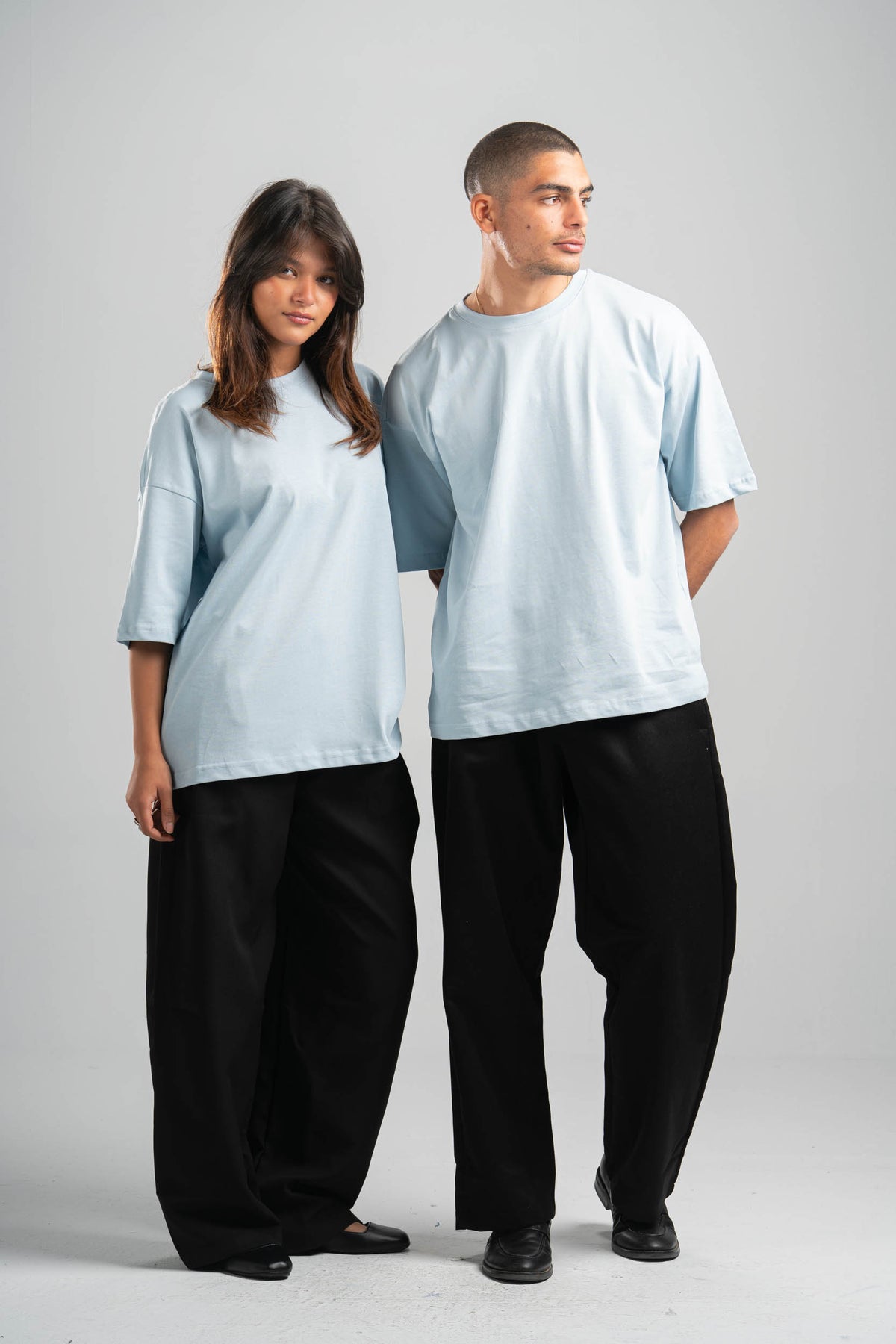 SKY-BLUE OVERSIZED T-SHIRT