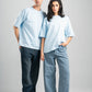 SKY BLUE SUMMER MELTON BOX-TEE