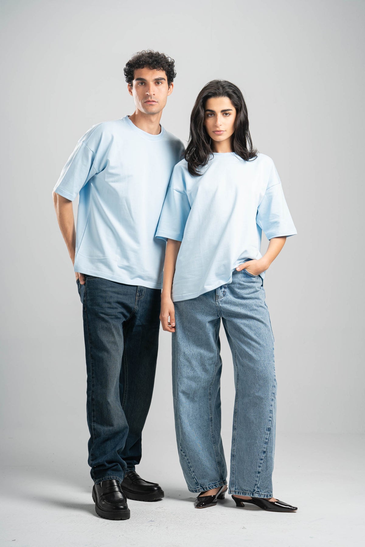 SKY BLUE SUMMER MELTON BOX-TEE