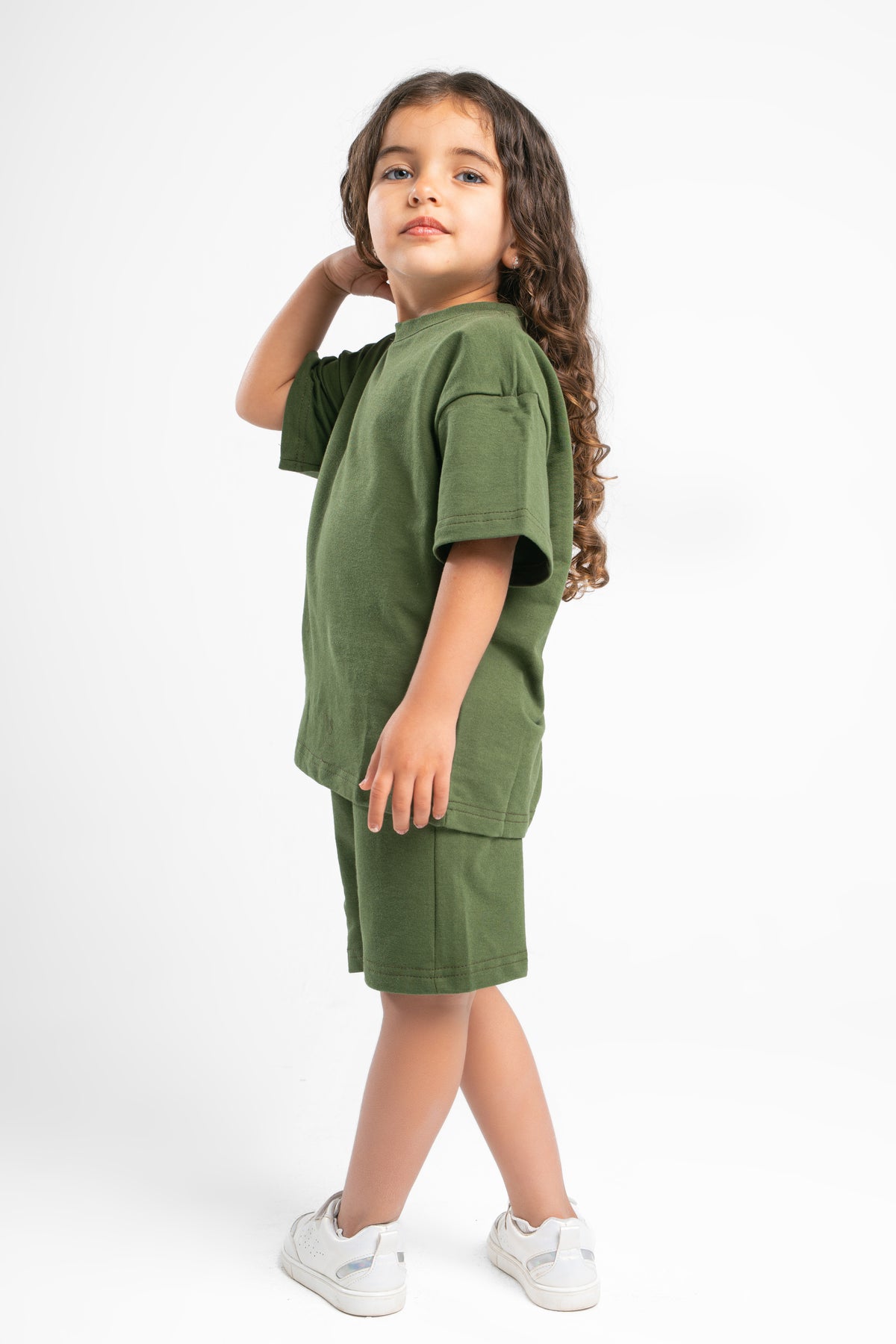 FOREST GREEN LITTLE ONES SUMMER MELTON SHORT