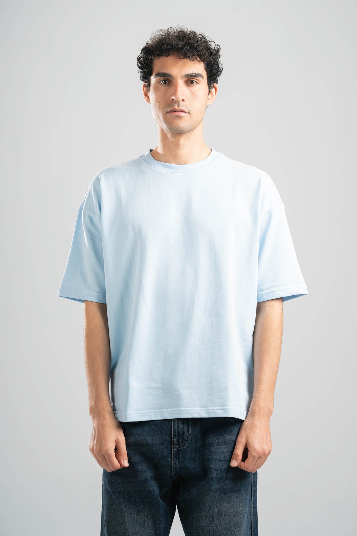 SKY BLUE SUMMER MELTON BOX-TEE