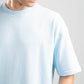 SKY BLUE SUMMER MELTON BOX-TEE