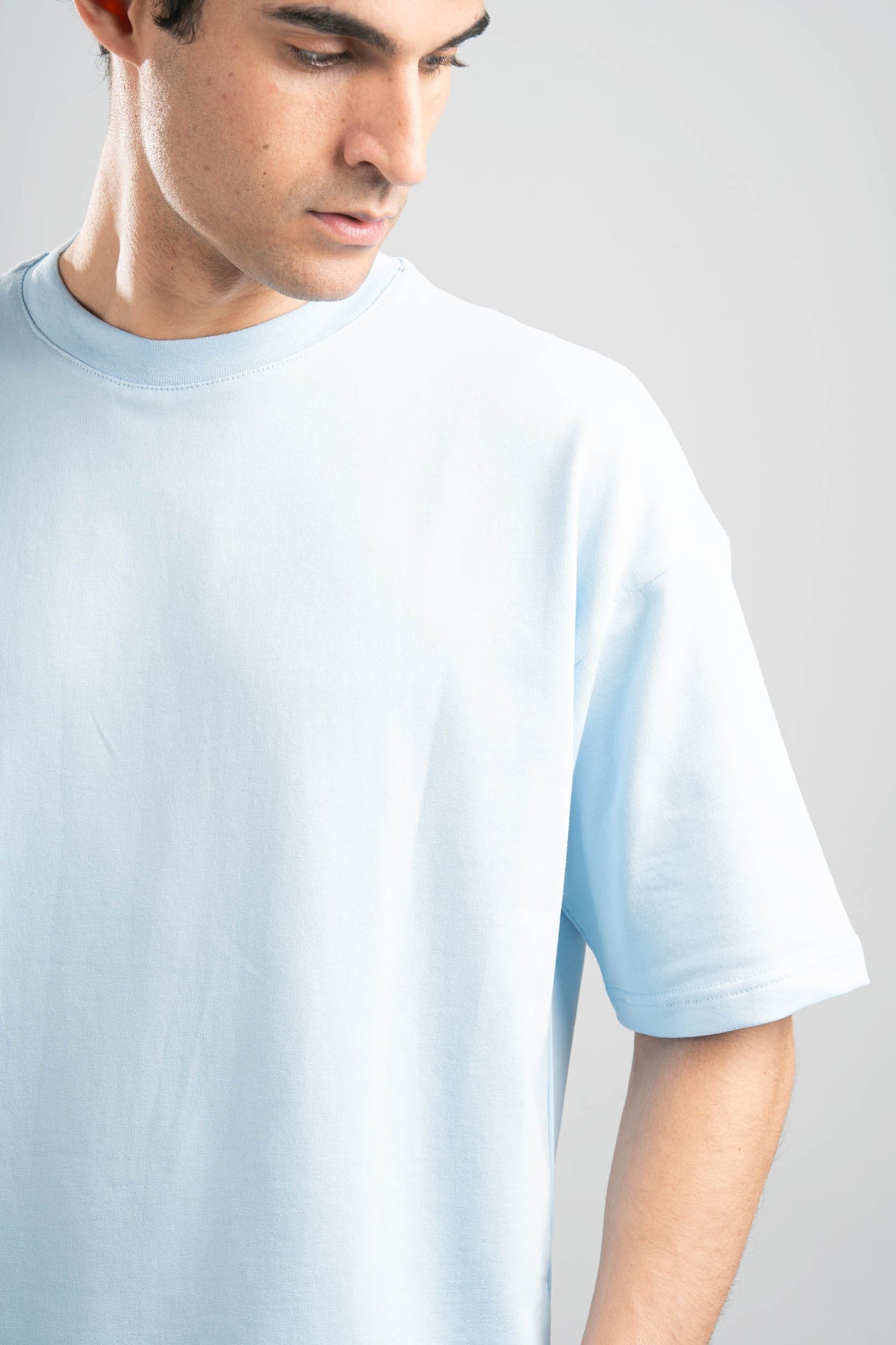 SKY BLUE SUMMER MELTON BOX-TEE