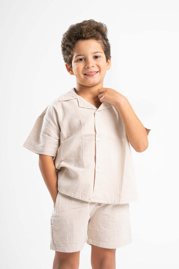 BEIGE LITTLE ONES CROCHET SHORT