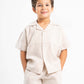 BEIGE LITTLE ONES CROCHET SHORT SLEEVES SHIRT