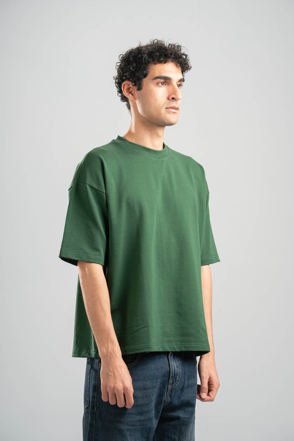 FOREST GREEN SUMMER MELTON BOX-TEE