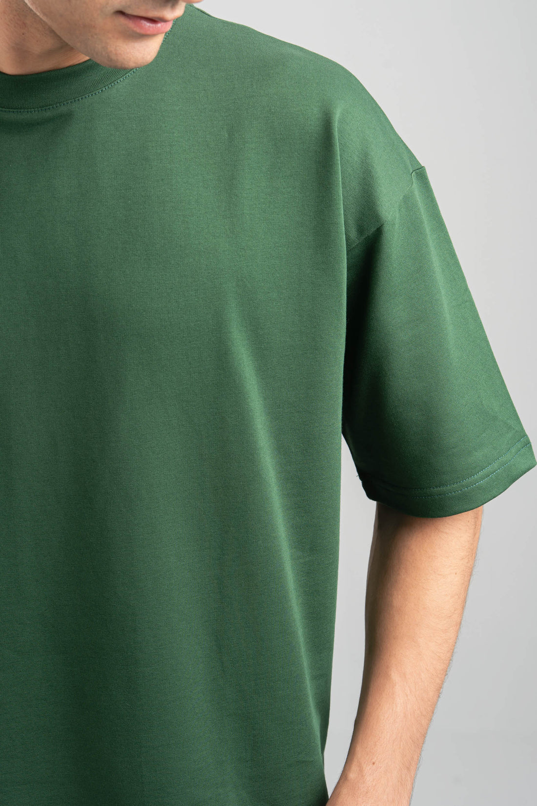 FOREST GREEN SUMMER MELTON BOX-TEE