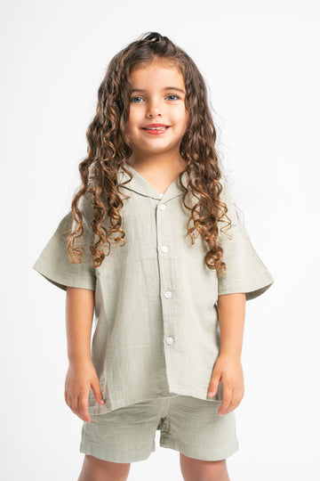 MINT LITTLE ONES CROCHET SHORT SLEEVES SHIRT