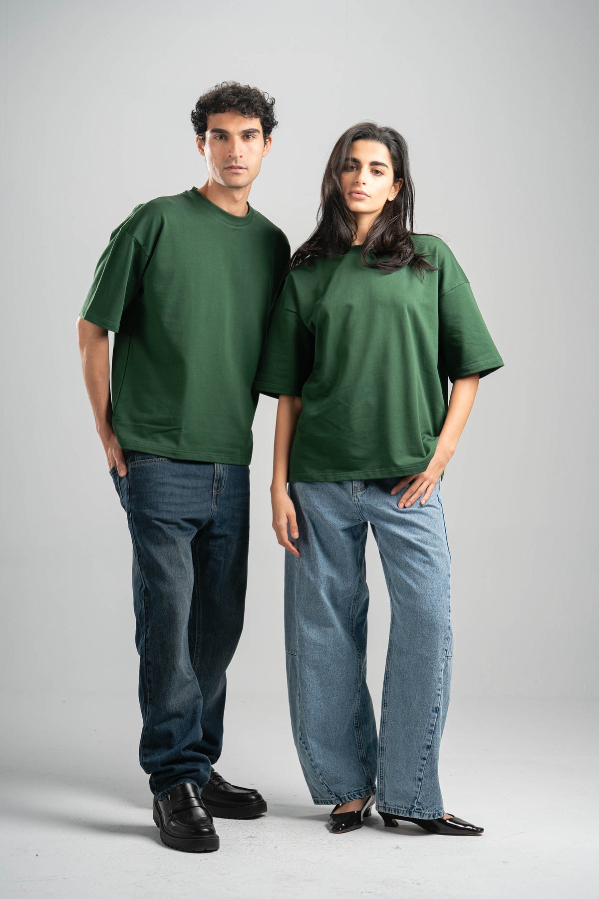 FOREST GREEN SUMMER MELTON BOX-TEE