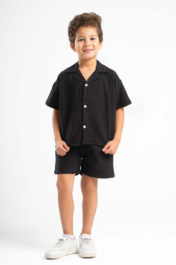 BLACK LITTLE ONES CROCHET SHORT
