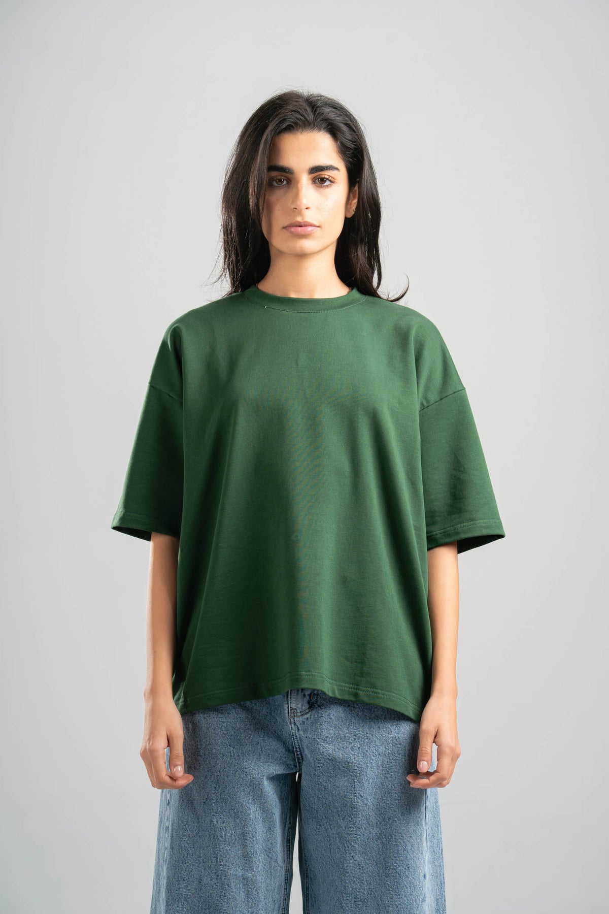 FOREST GREEN SUMMER MELTON BOX-TEE