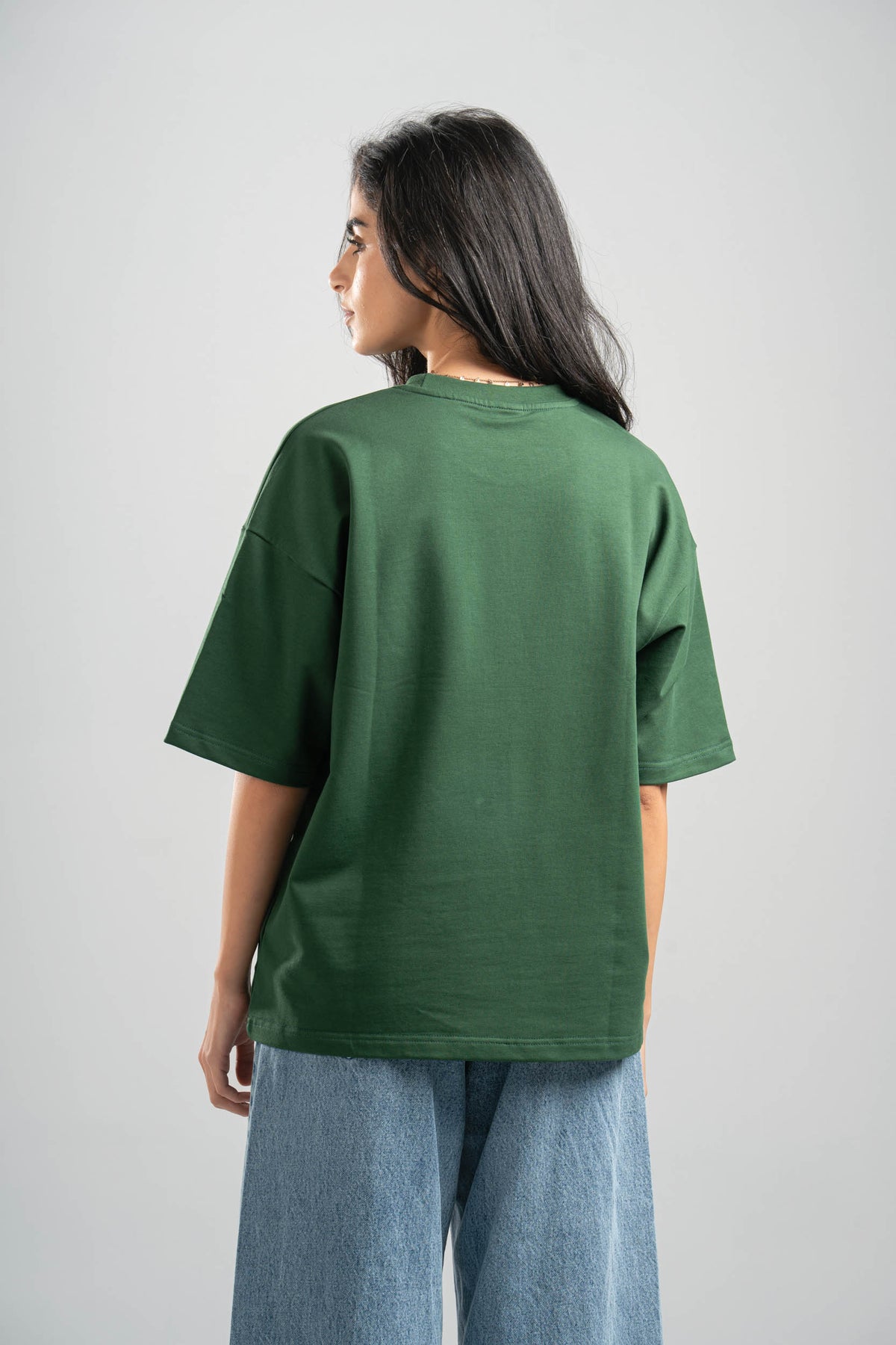 FOREST GREEN SUMMER MELTON BOX-TEE