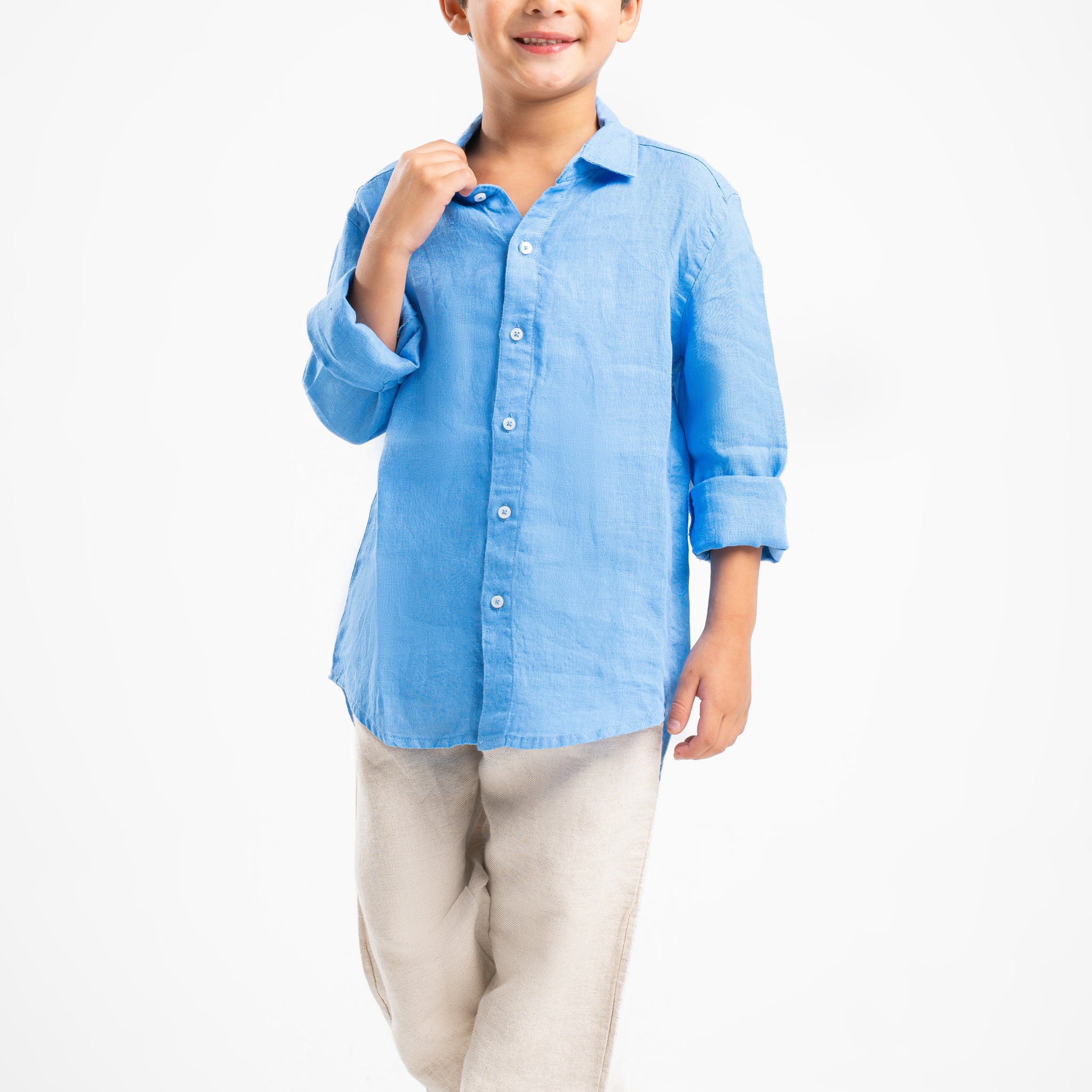 LIGHT BLUE LITTLE ONES LINEN SHIRT