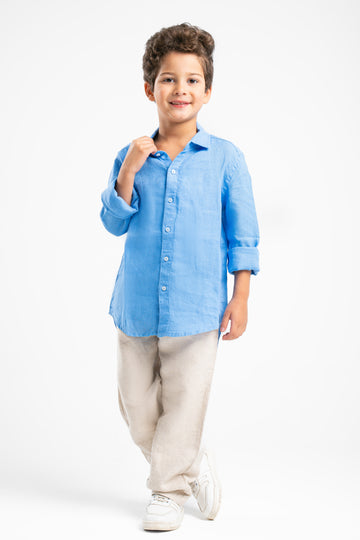 LIGHT BLUE LITTLE ONES LINEN SHIRT
