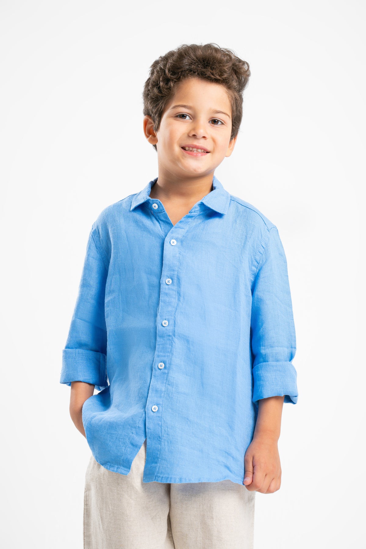 LIGHT BLUE LITTLE ONES LINEN SHIRT