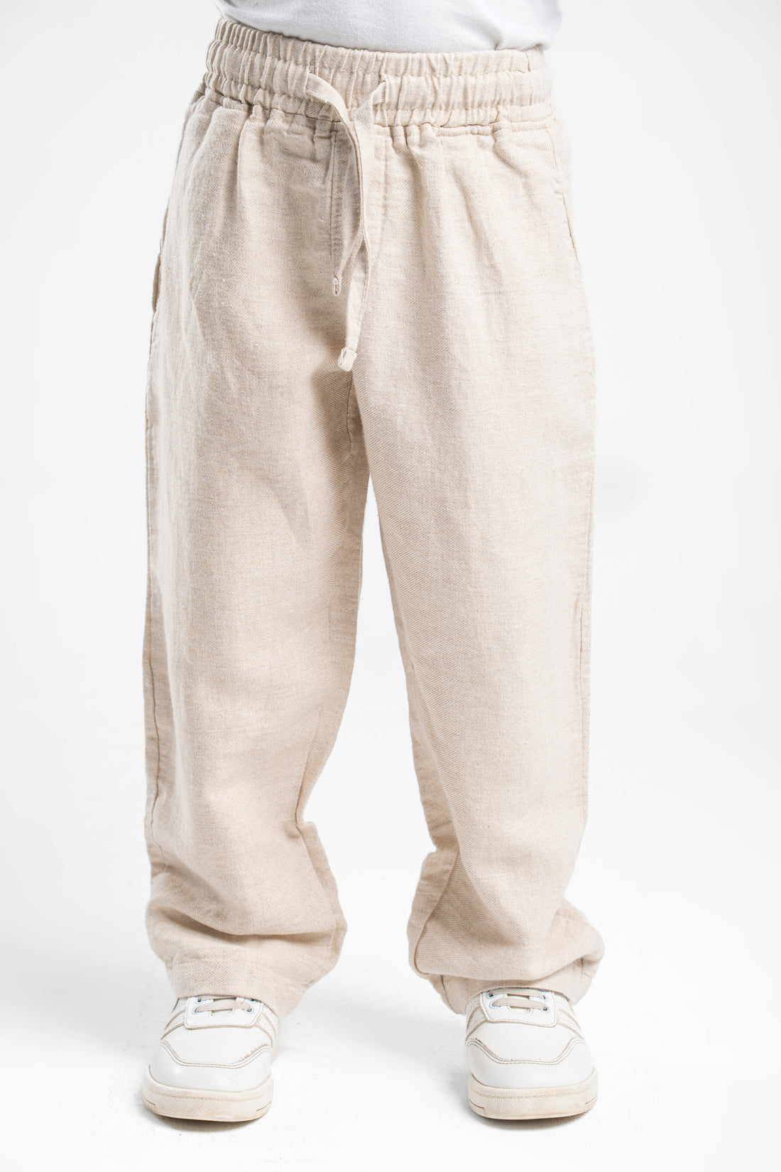 BEIGE LITTLE ONES LINEN PANT