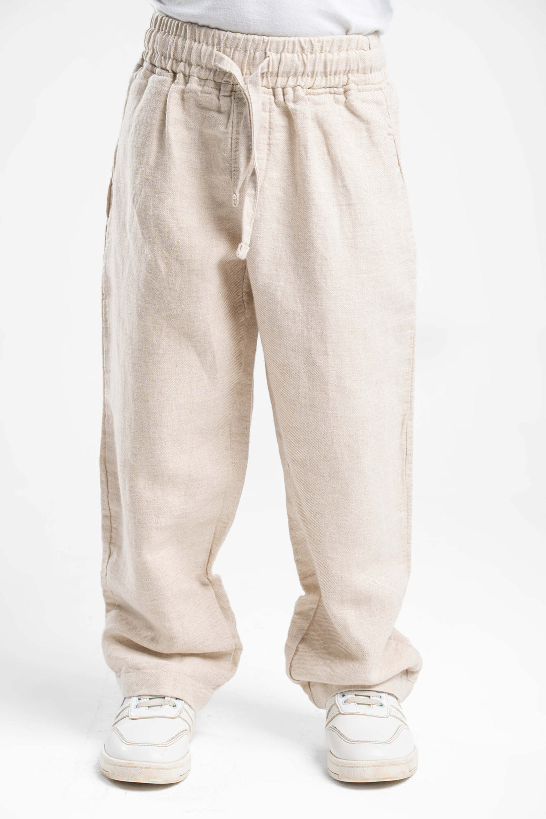 BEIGE LITTLE ONES LINEN PANT