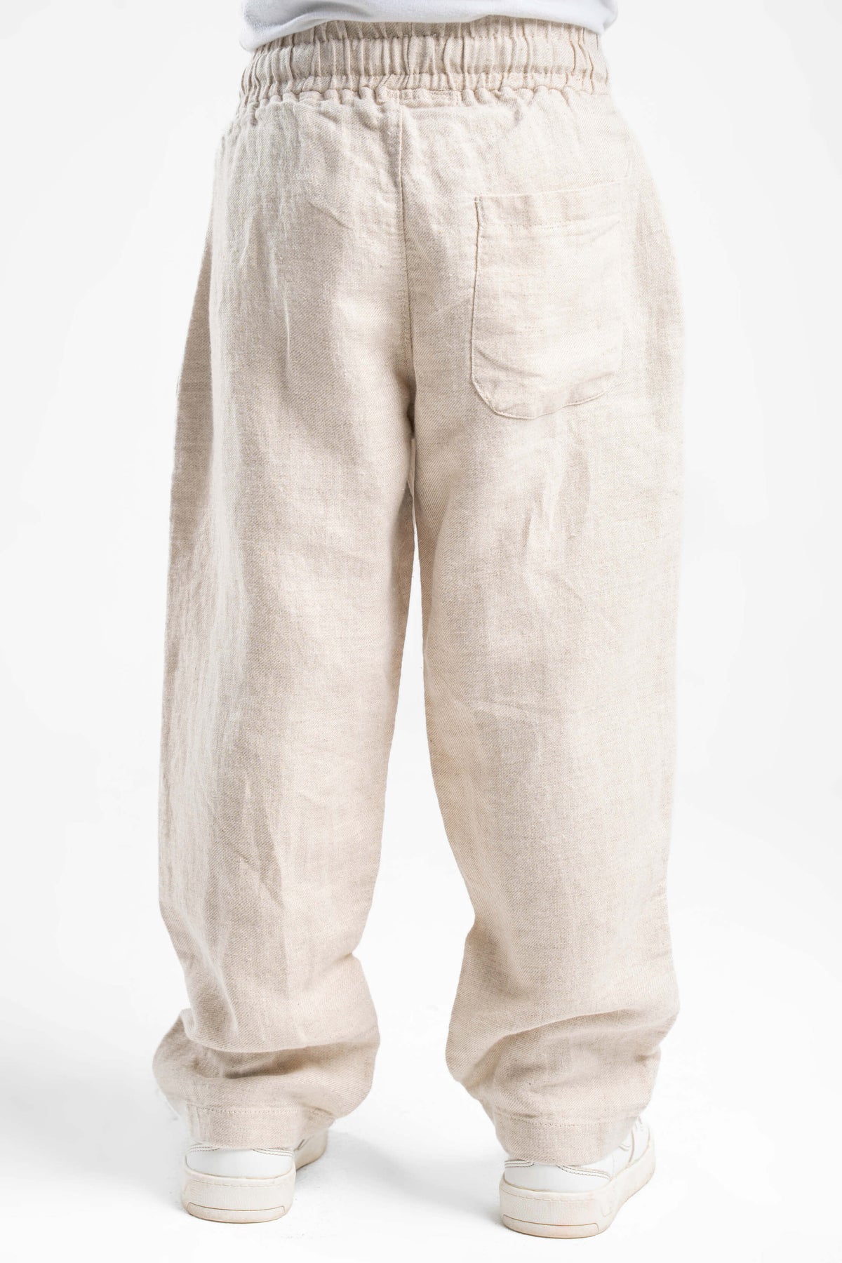 BEIGE LITTLE ONES LINEN PANT