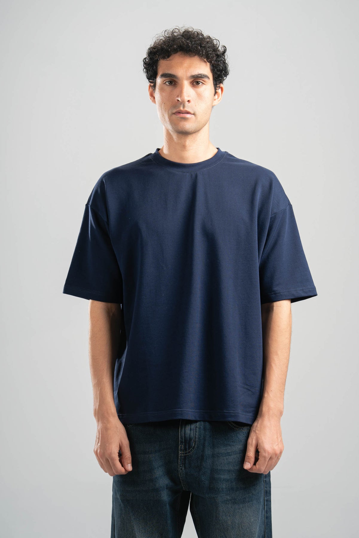 NAVY SUMMER MELTON BOX-TEE