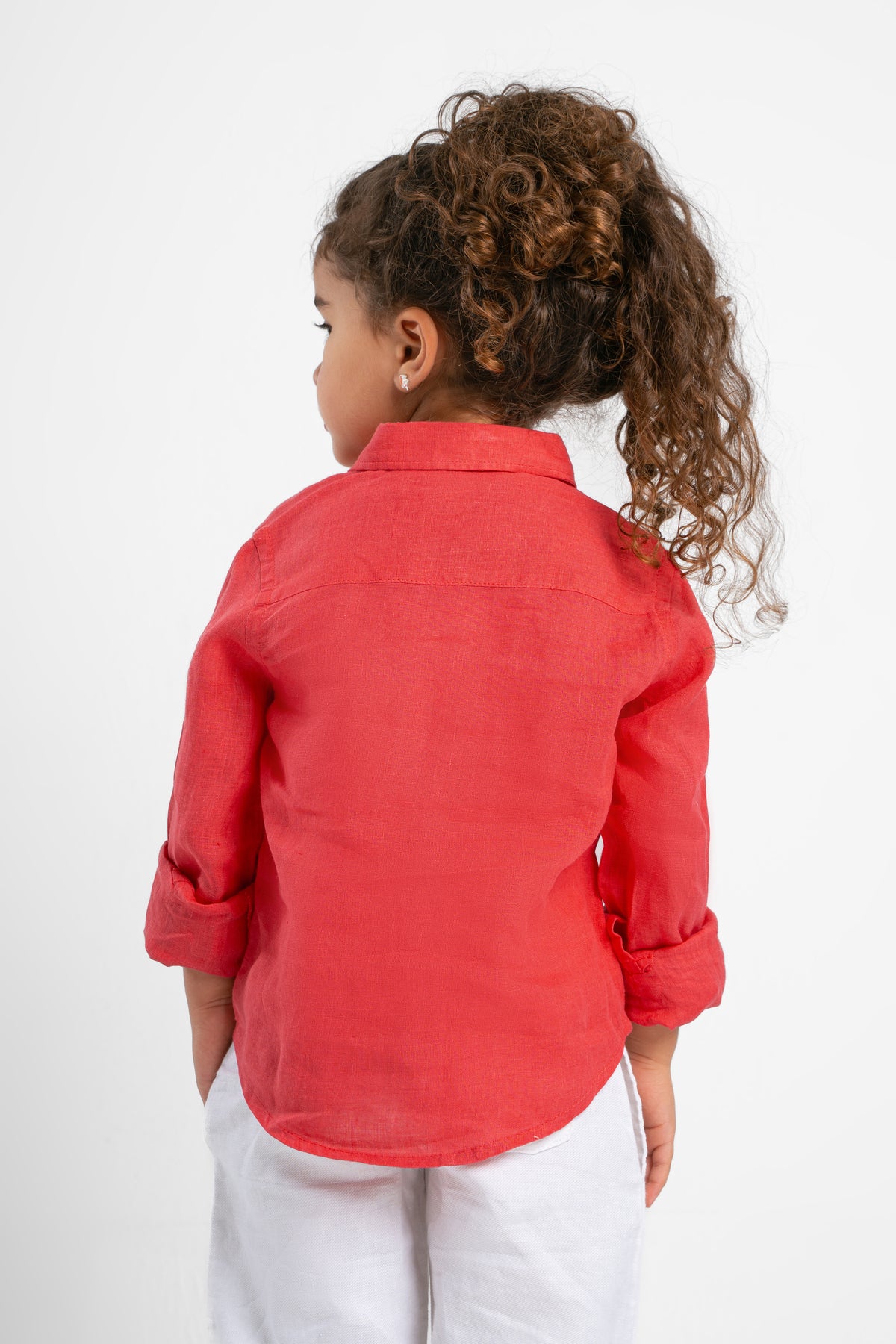HOT PINK LITTLE ONES LINEN SHIRT