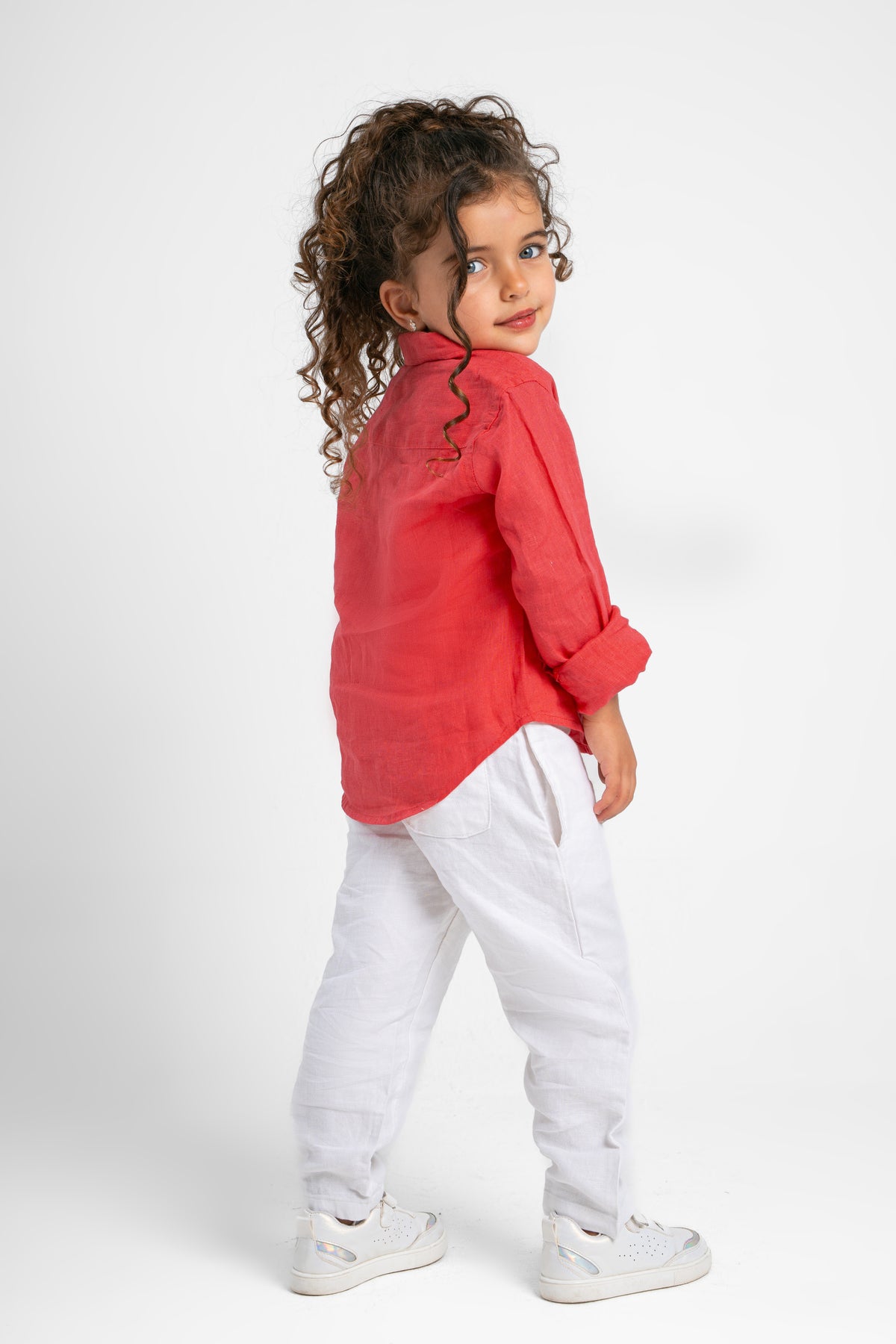 HOT PINK LITTLE ONES LINEN SHIRT