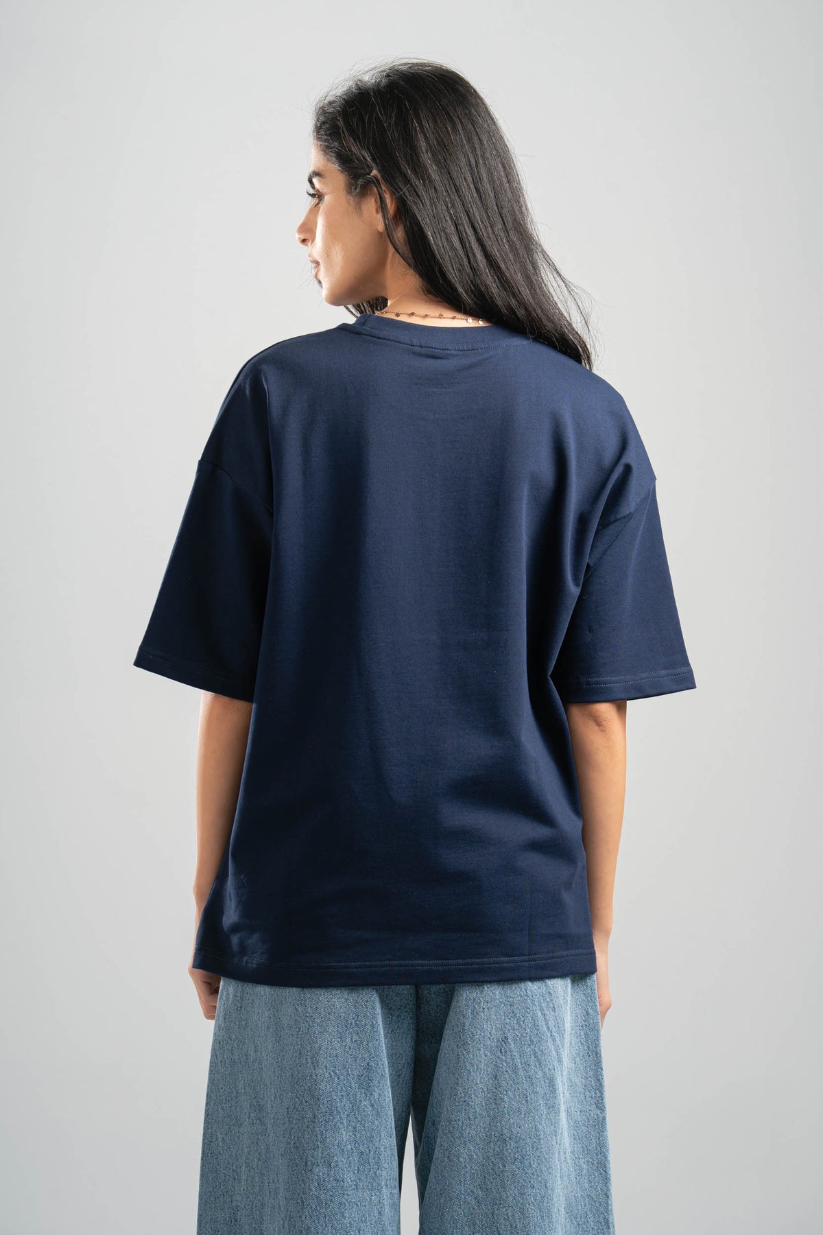 NAVY SUMMER MELTON BOX-TEE