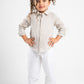 BEIGE LITTLE ONES LINEN SHIRT