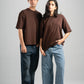 DARK BROWN SUMMER MELTON BOX TEE