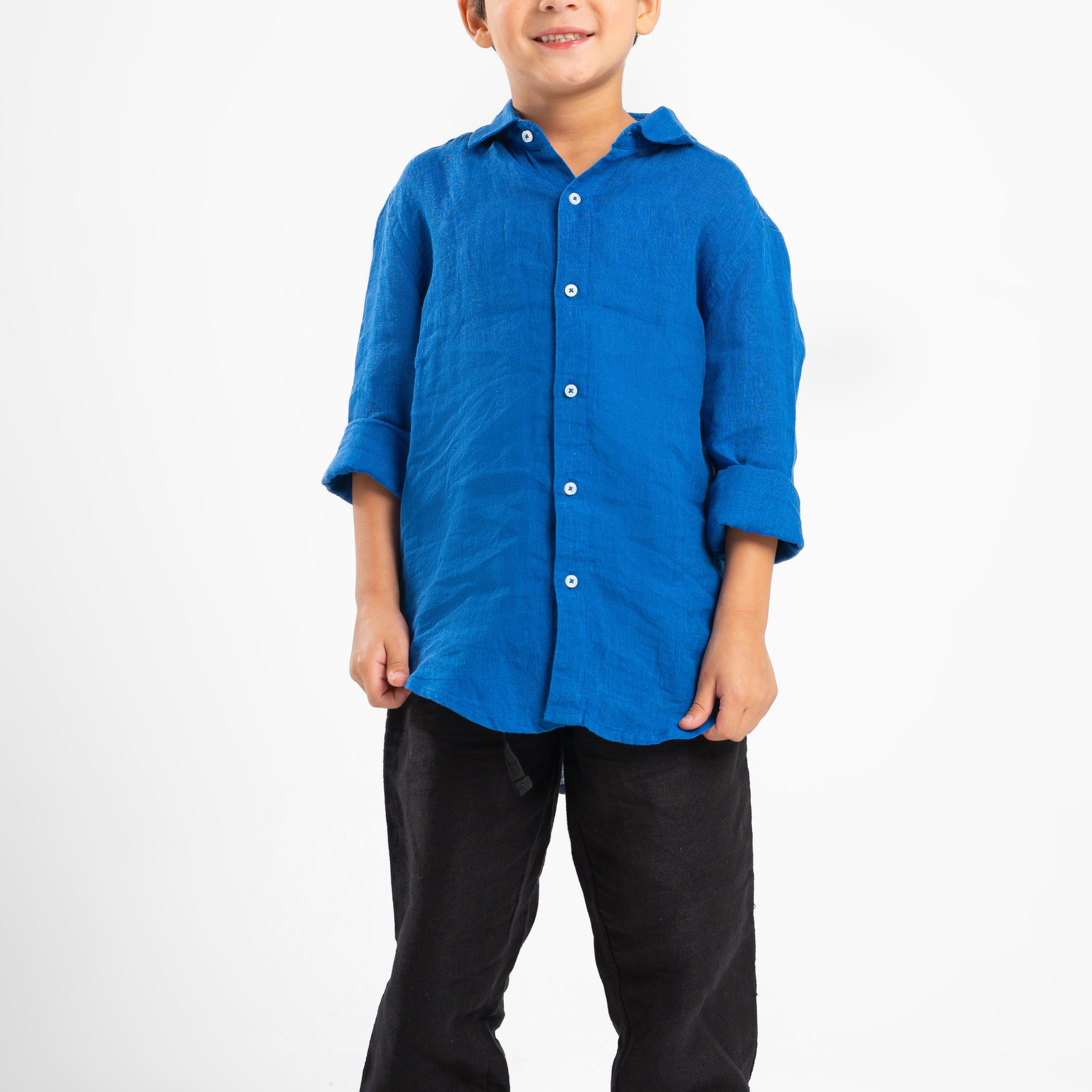 BLUE LITTLE ONES LINEN SHIRT