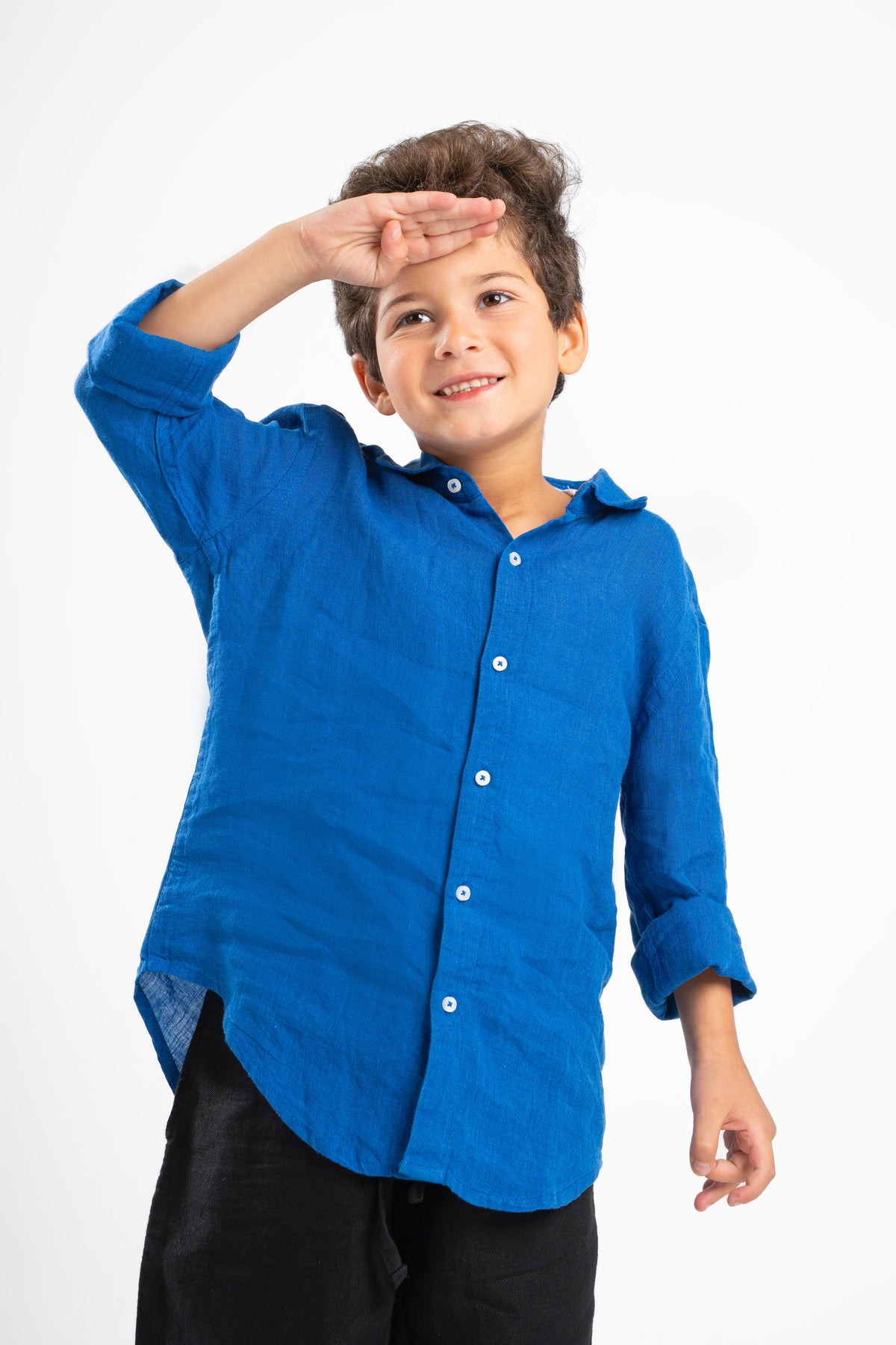 BLUE LITTLE ONES LINEN SHIRT