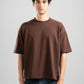 DARK BROWN SUMMER MELTON BOX TEE