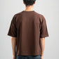 DARK BROWN SUMMER MELTON BOX TEE
