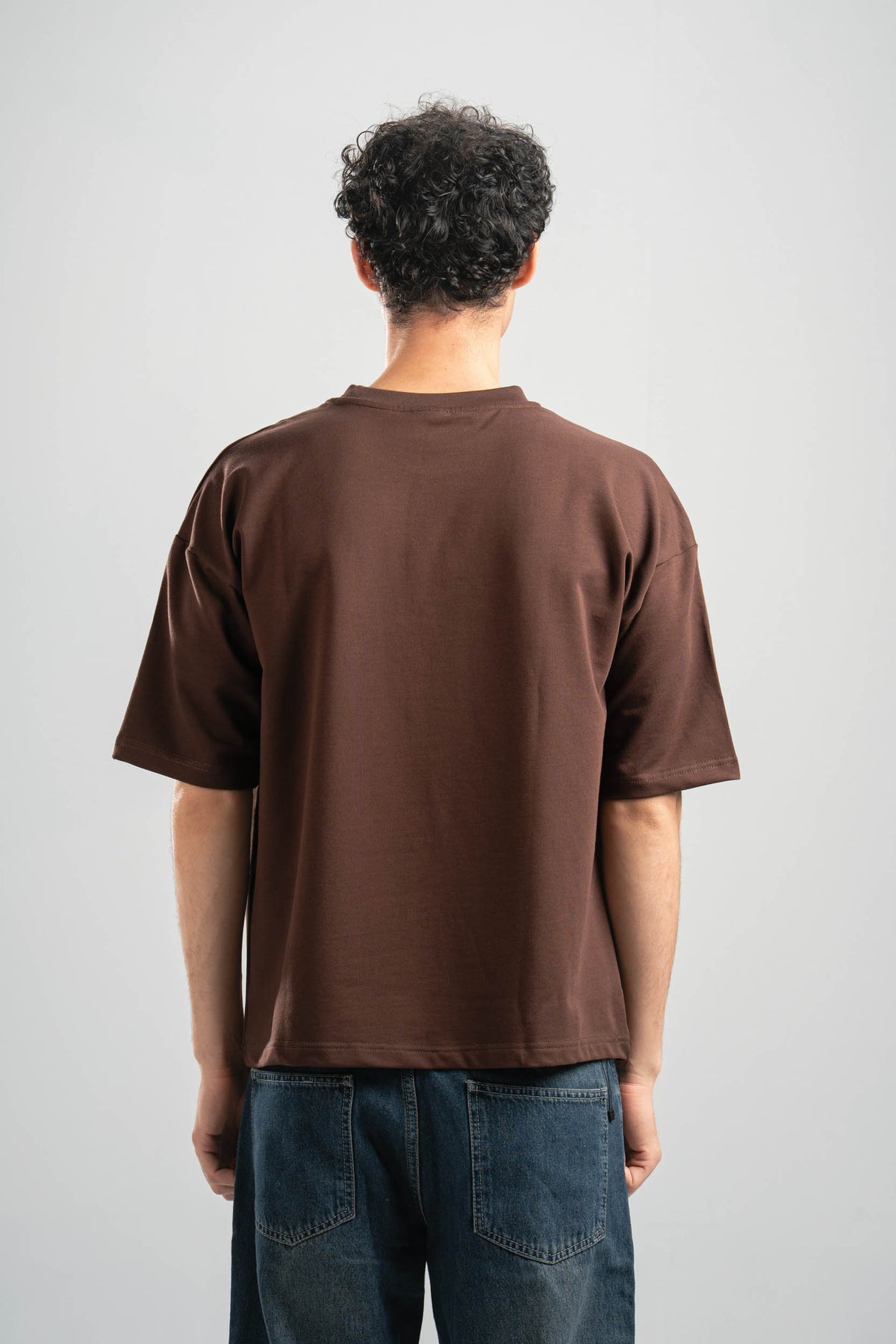 DARK BROWN SUMMER MELTON BOX TEE
