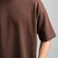 DARK BROWN SUMMER MELTON BOX TEE