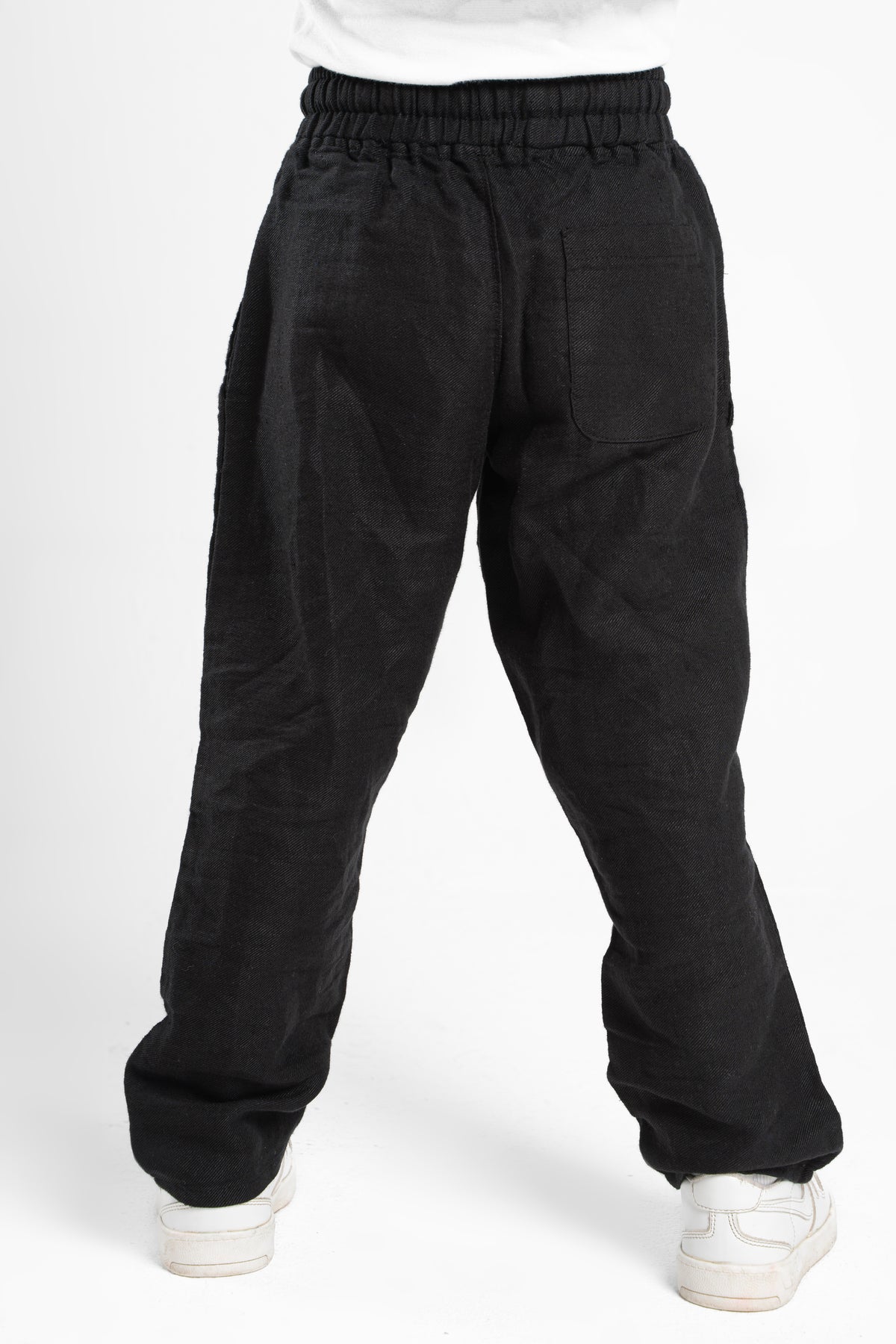 BLACK LITTLE ONES LINEN PANT