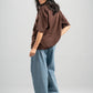 DARK BROWN SUMMER MELTON BOX TEE