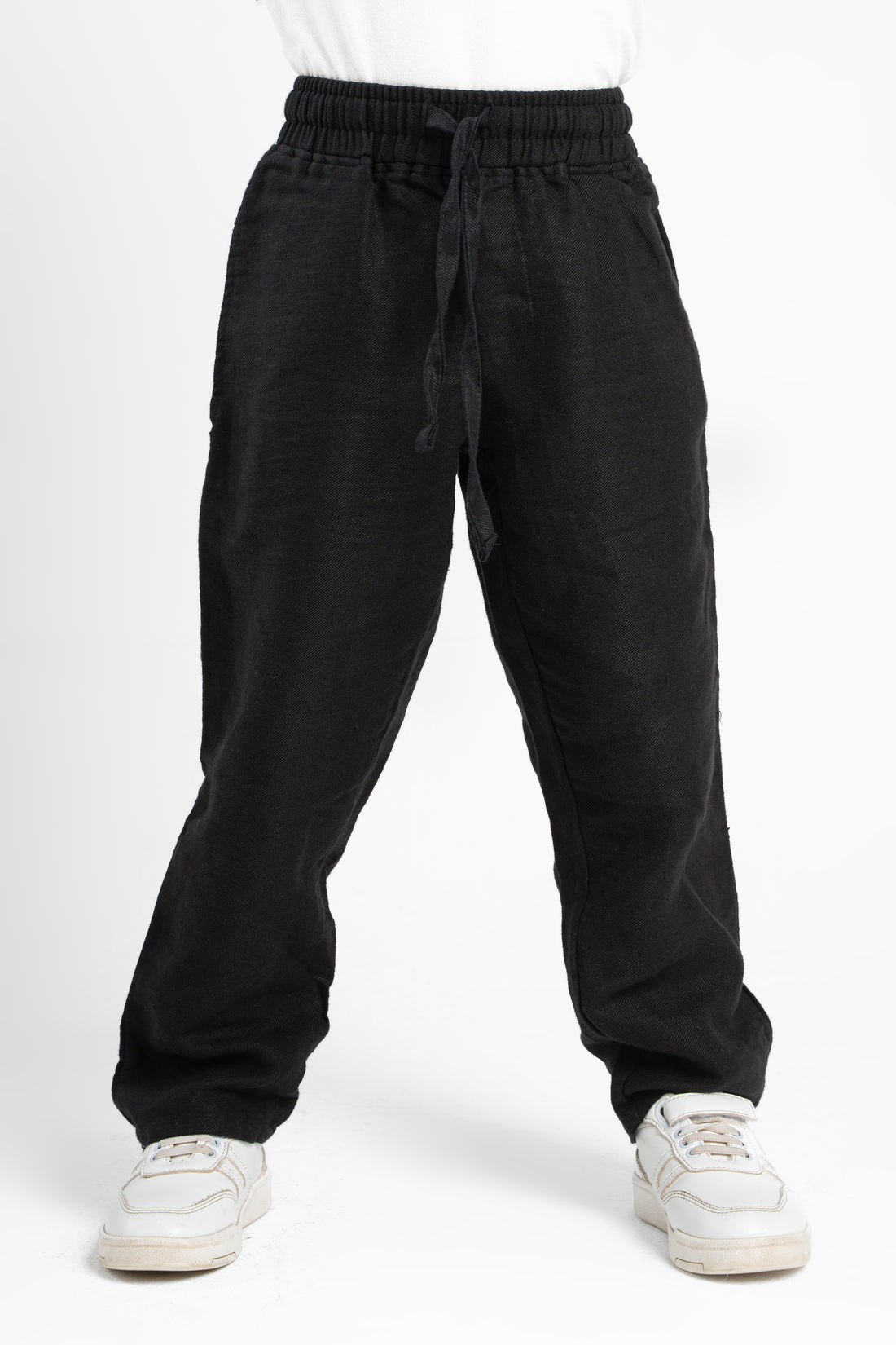 BLACK LITTLE ONES LINEN PANT