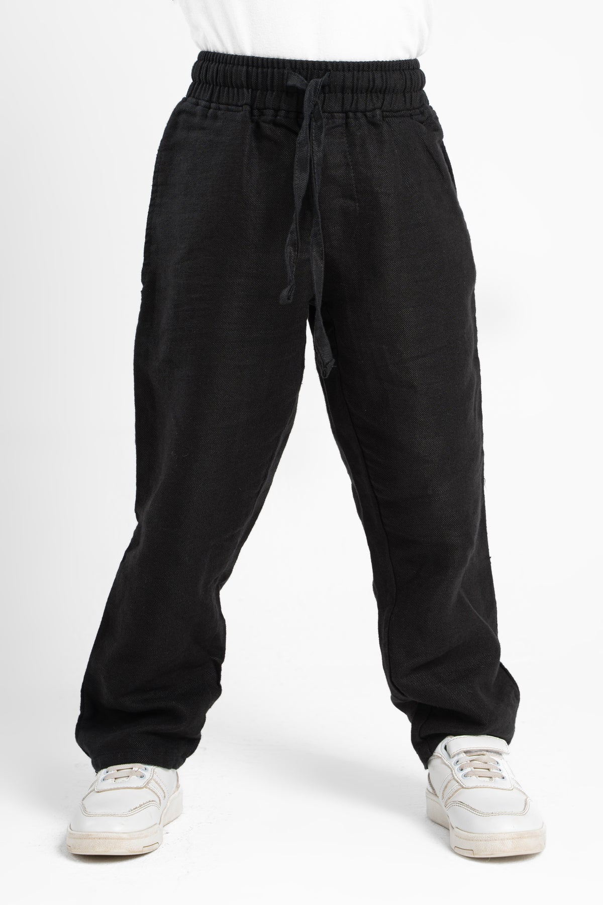 BLACK LITTLE ONES LINEN PANT